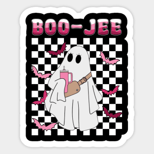 Spooky Season Cute Ghost Halloween Costume Boujee Boo-Jee Sticker